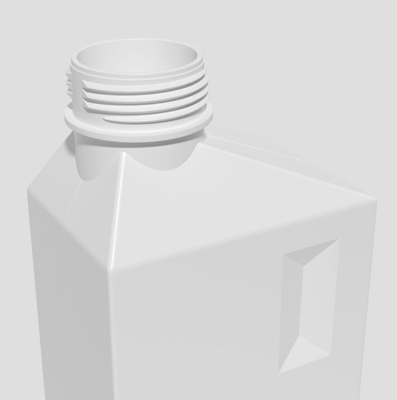 স্ক্রু ক্যাপ সহ বর্গাকার খালি HDPE 1l 2l লন্ড্রি ডিটারজেন্ট বোতল