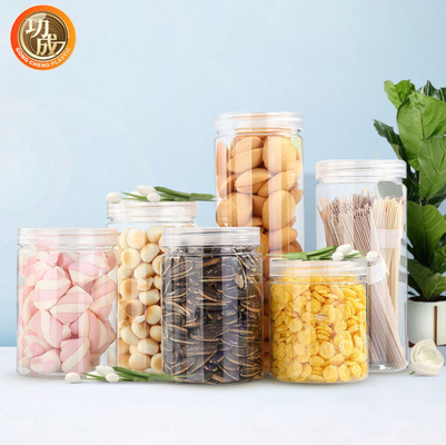 100ml 200ml 300ml খালি ক্লিয়ার পোষা ক্যান্ডি কুকি জার ফুড গ্রেড