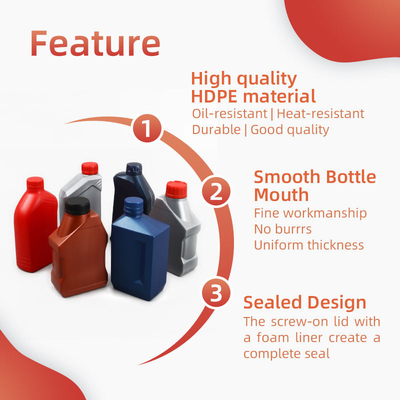 HDPE লুব্রিকেটিং ইঞ্জিন তেলের বোতল 1L প্লাস্টিক মোটর তেলের ধারক