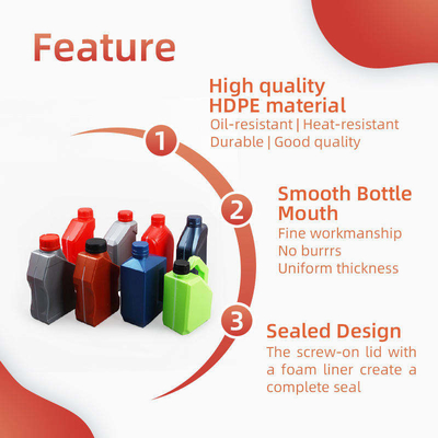 1L 2L HDPE ইঞ্জিন তেলের বোতল খালি প্লাস্টিকের মোটর তেলের বোতল