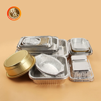 ফয়েল ঢাকনা ডিসপোজেবল অ্যালুমিনিয়াম প্যান সহ OEM কাস্টমাইজ প্যাকিং বক্স