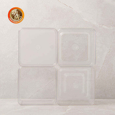 600ml 810ml কাস্টমাইজ প্যাকিং বক্স স্বচ্ছ আয়তক্ষেত্রাকার PET ফুড বক্স