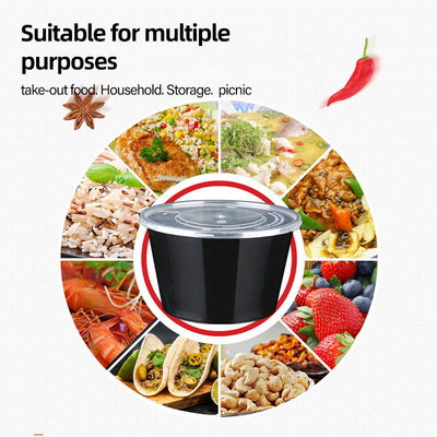 স্কোয়ার রাউন্ড ফুড প্যাকেজিং পাত্রে 450ml 500ml ডিসপোজেবল ফুড প্যাকেজিং ট্রে