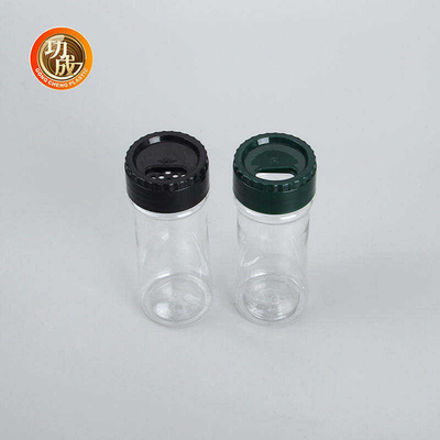 খালি পরিষ্কার প্লাস্টিকের মশলার বোতল 100Ml 250Ml PET সল্ট শেকার সিজনিং জার বাল্ক